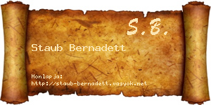 Staub Bernadett névjegykártya